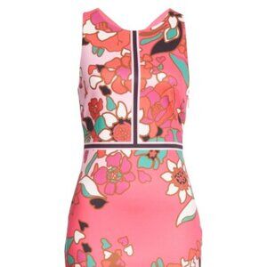 Ted Baker Mini Dress Size 1 (US Size 2-4)  - Belted Straps Fuschia Print